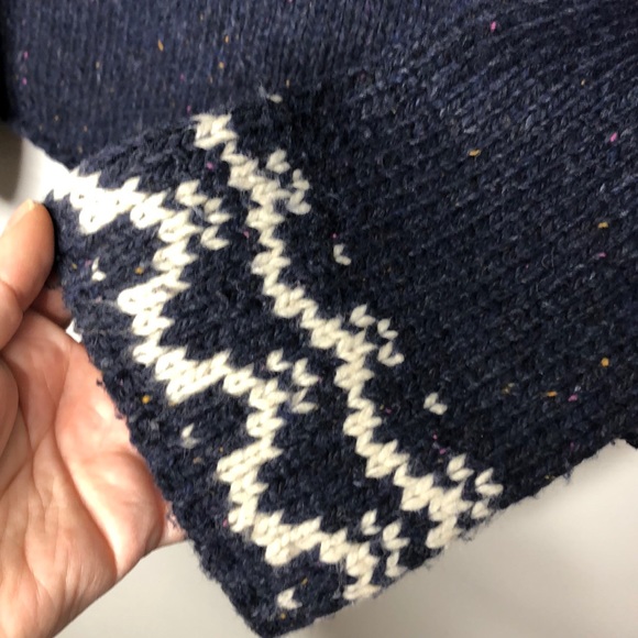 Hollister Co. Fair Isle Wool Blend Sweater Blue M - Picture 4 of 7